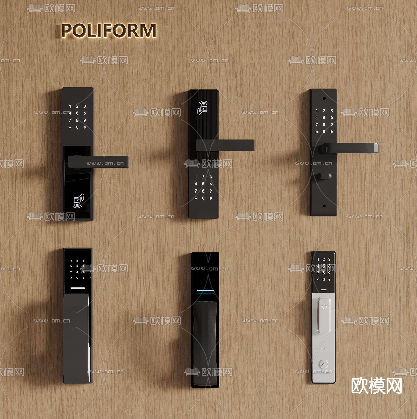智能锁 指纹锁 密码锁 门锁3d模型下载