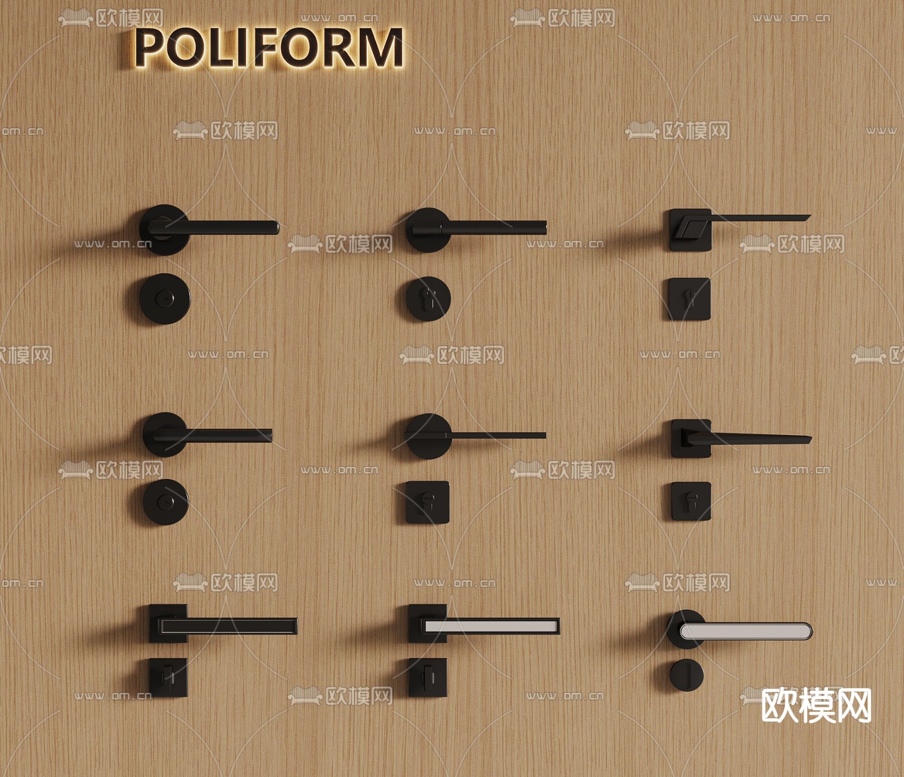 门把手 拉手 门锁3d模型下载