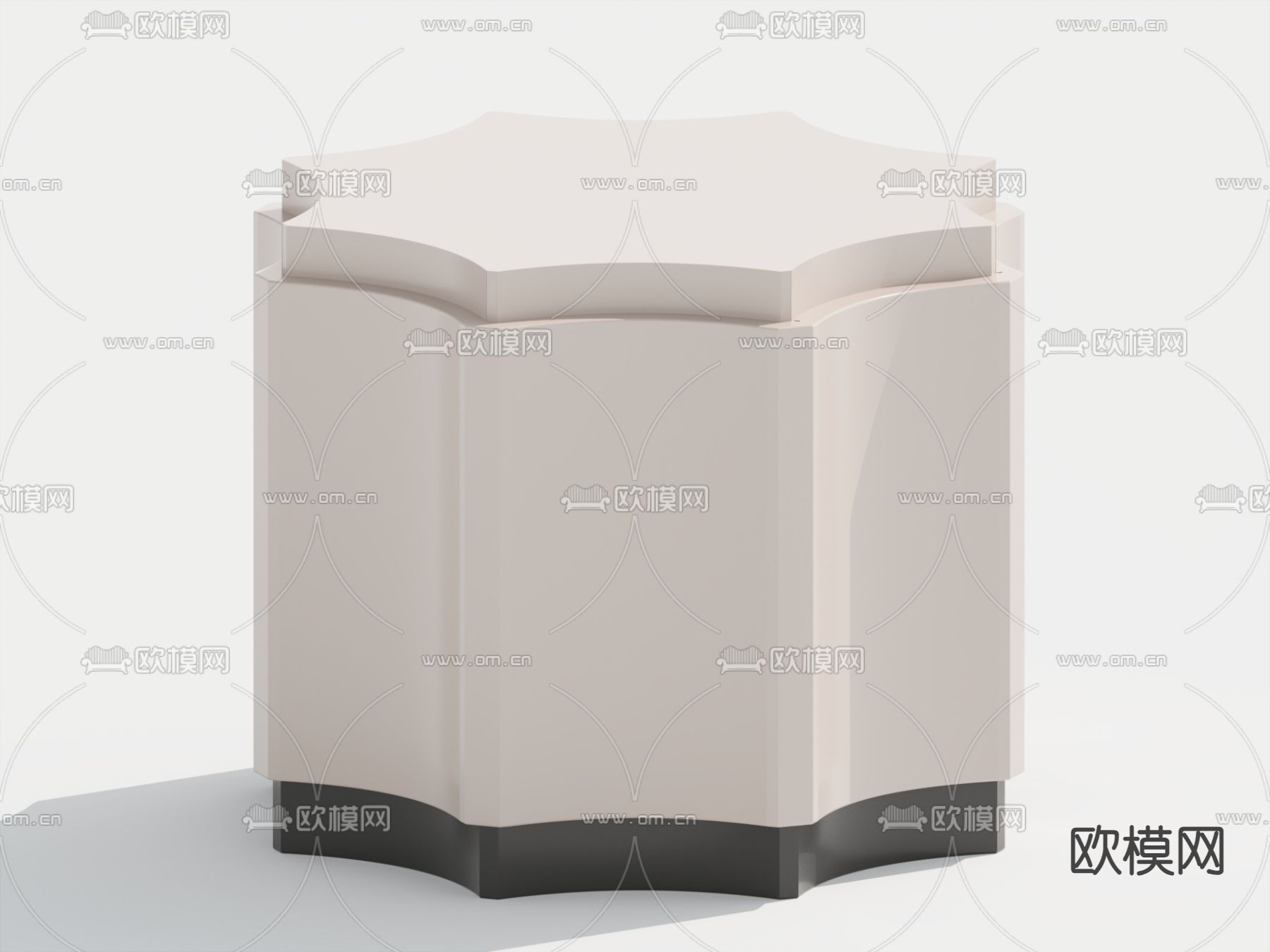 奶油风凳子 换鞋凳 矮凳3d模型下载