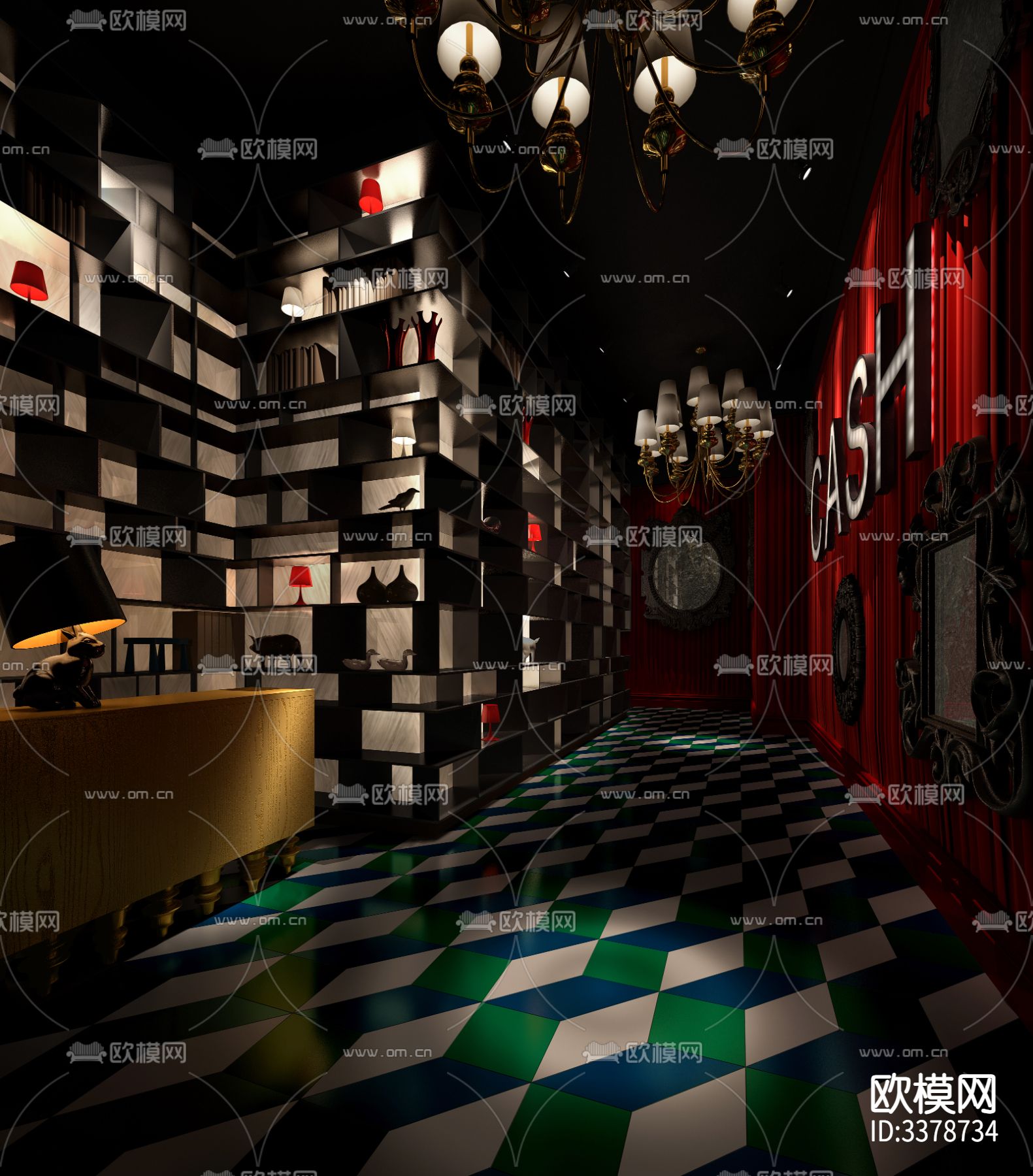 酒吧cad施工图下载（渲染图4）