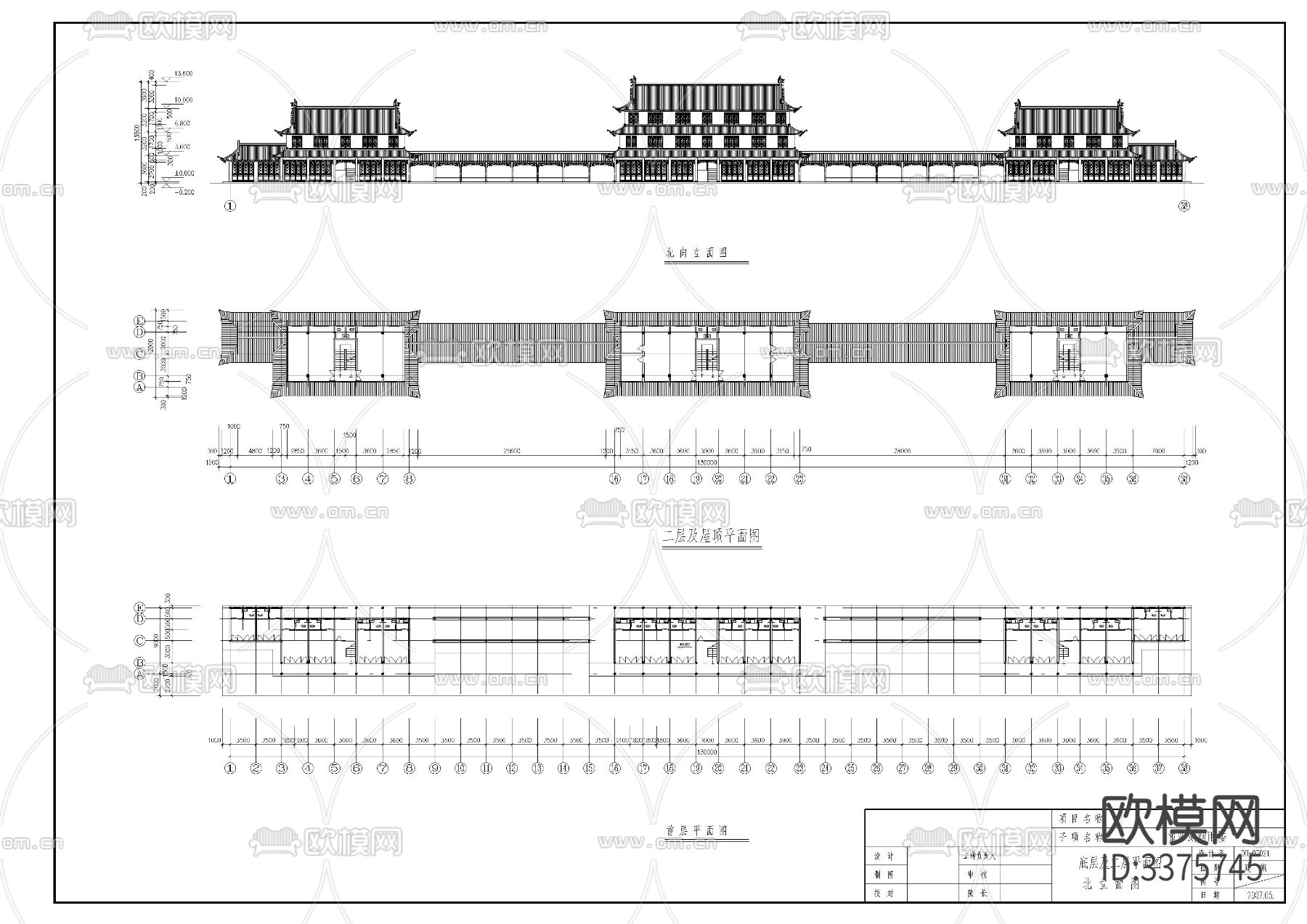 烟雨廊楼cad大样图下载