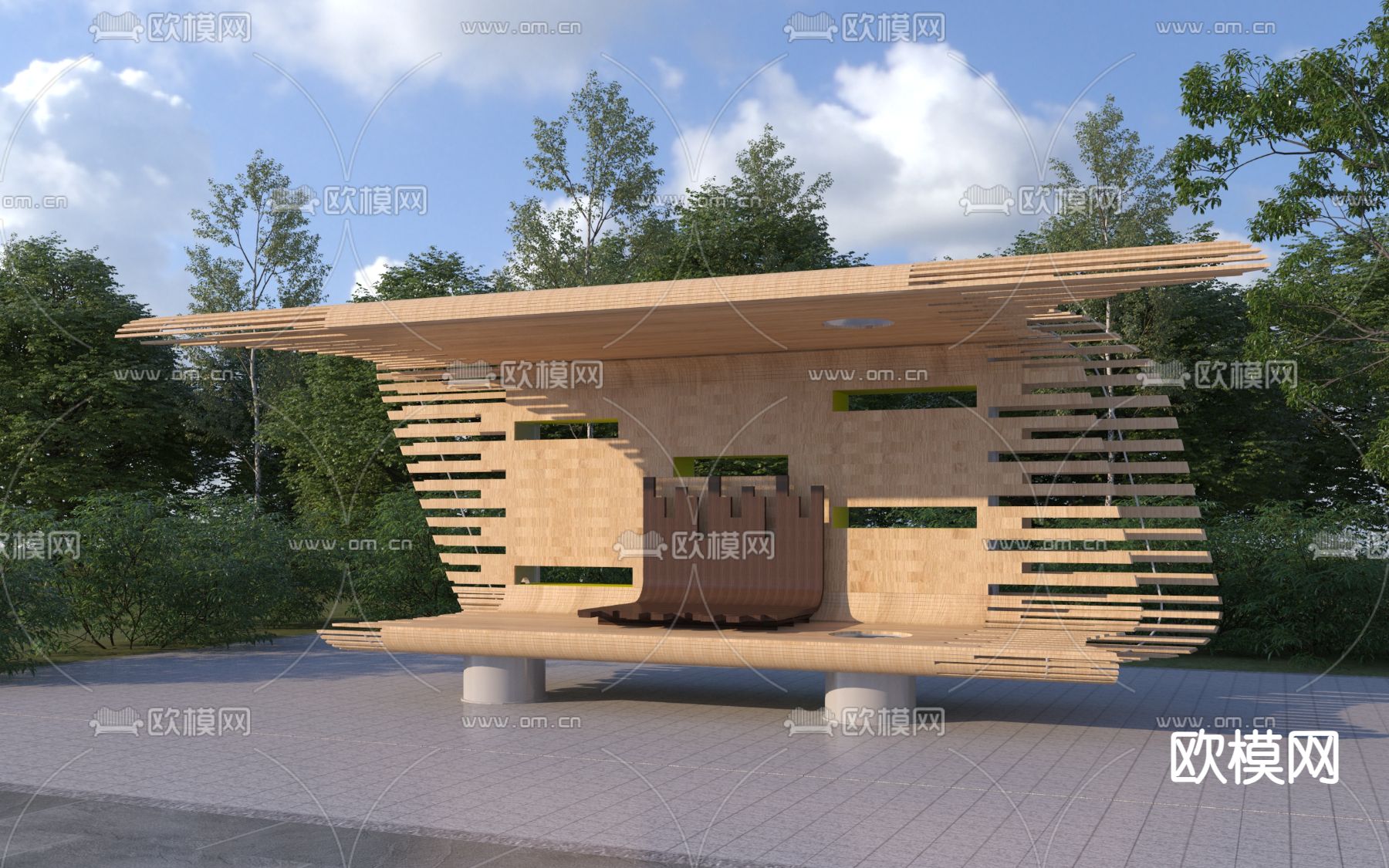 特色户外椅 景观座椅3d模型下载