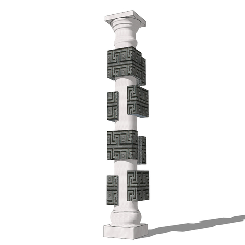  景观柱子su模型 