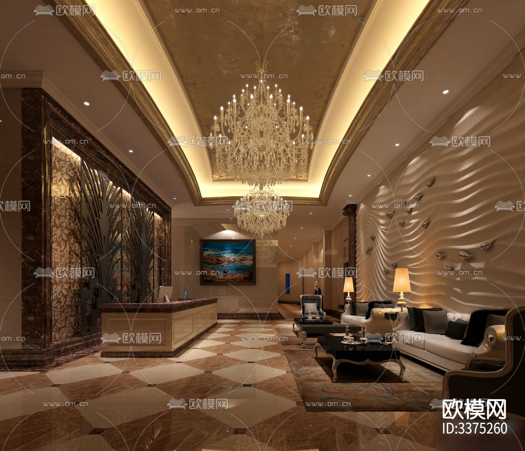 水疗会所设计CAD施工图下载（渲染图8）