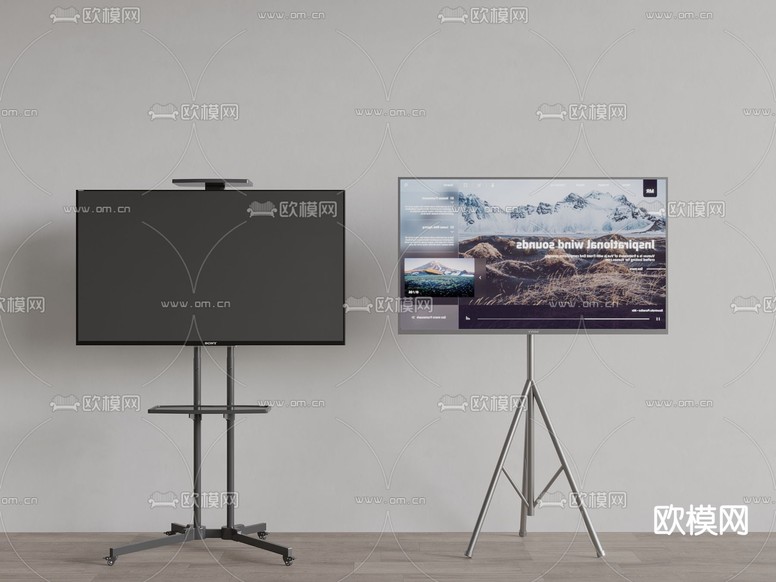 现代支架电视 移动电视3d模型下载