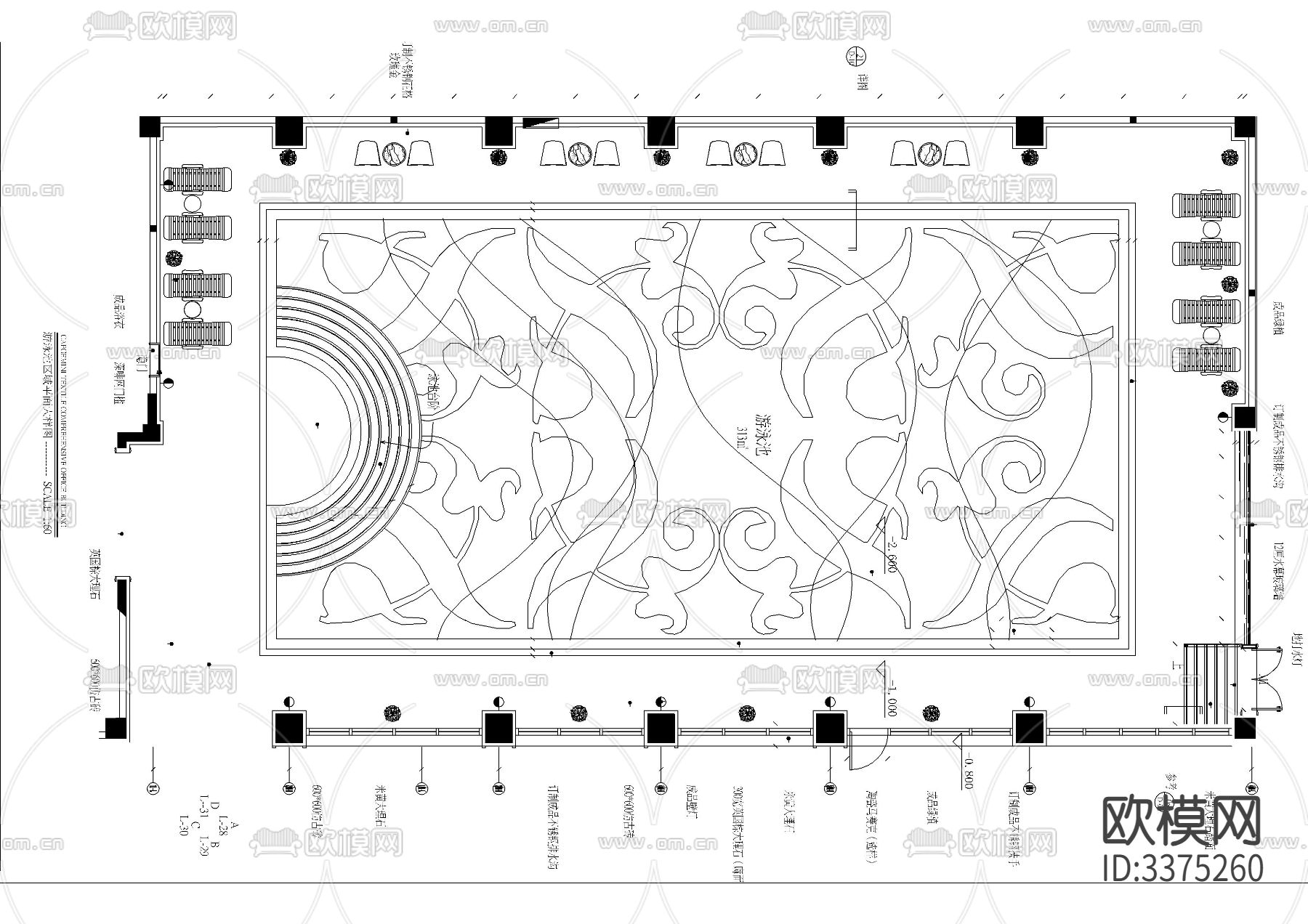 水疗会所设计CAD施工图下载（渲染图4）