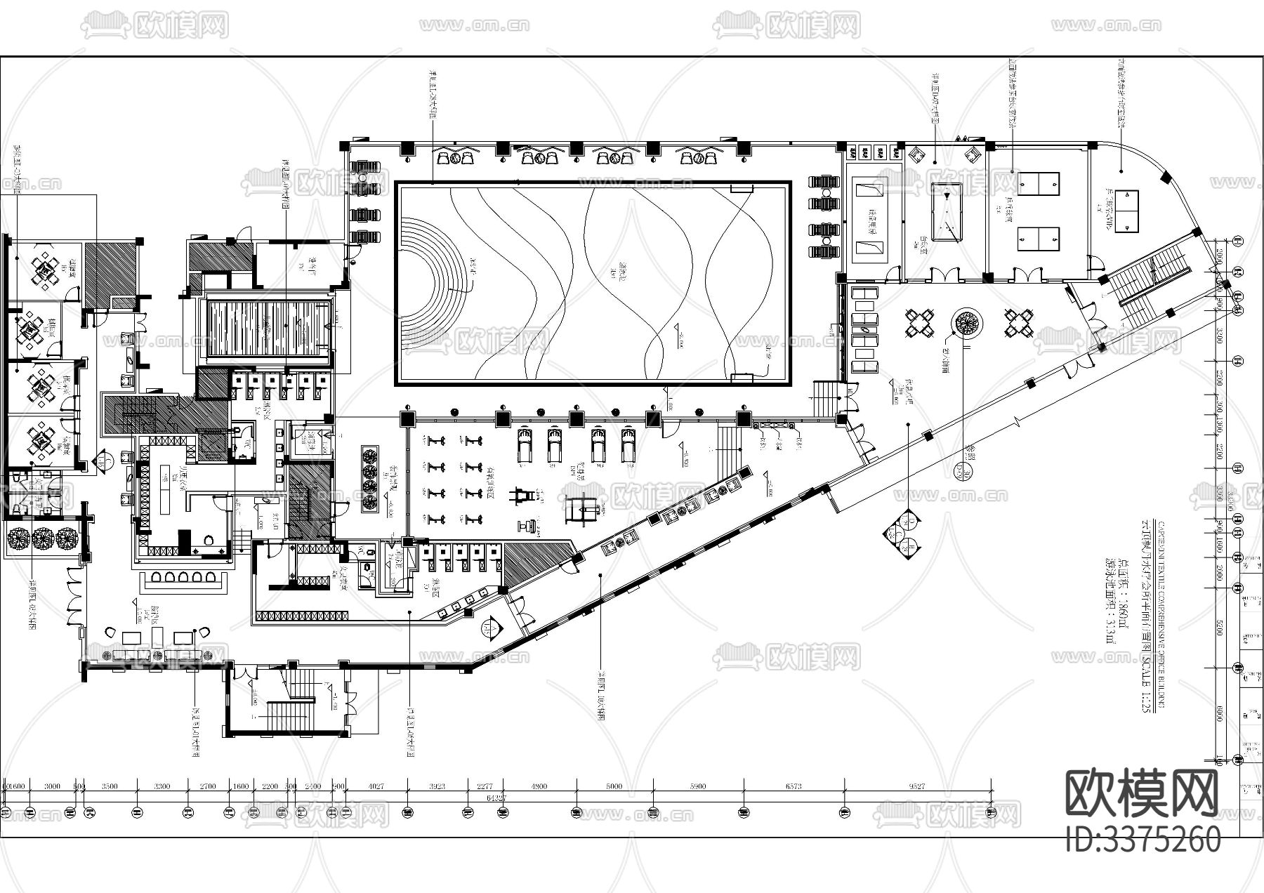 水疗会所设计CAD施工图下载（渲染图1）