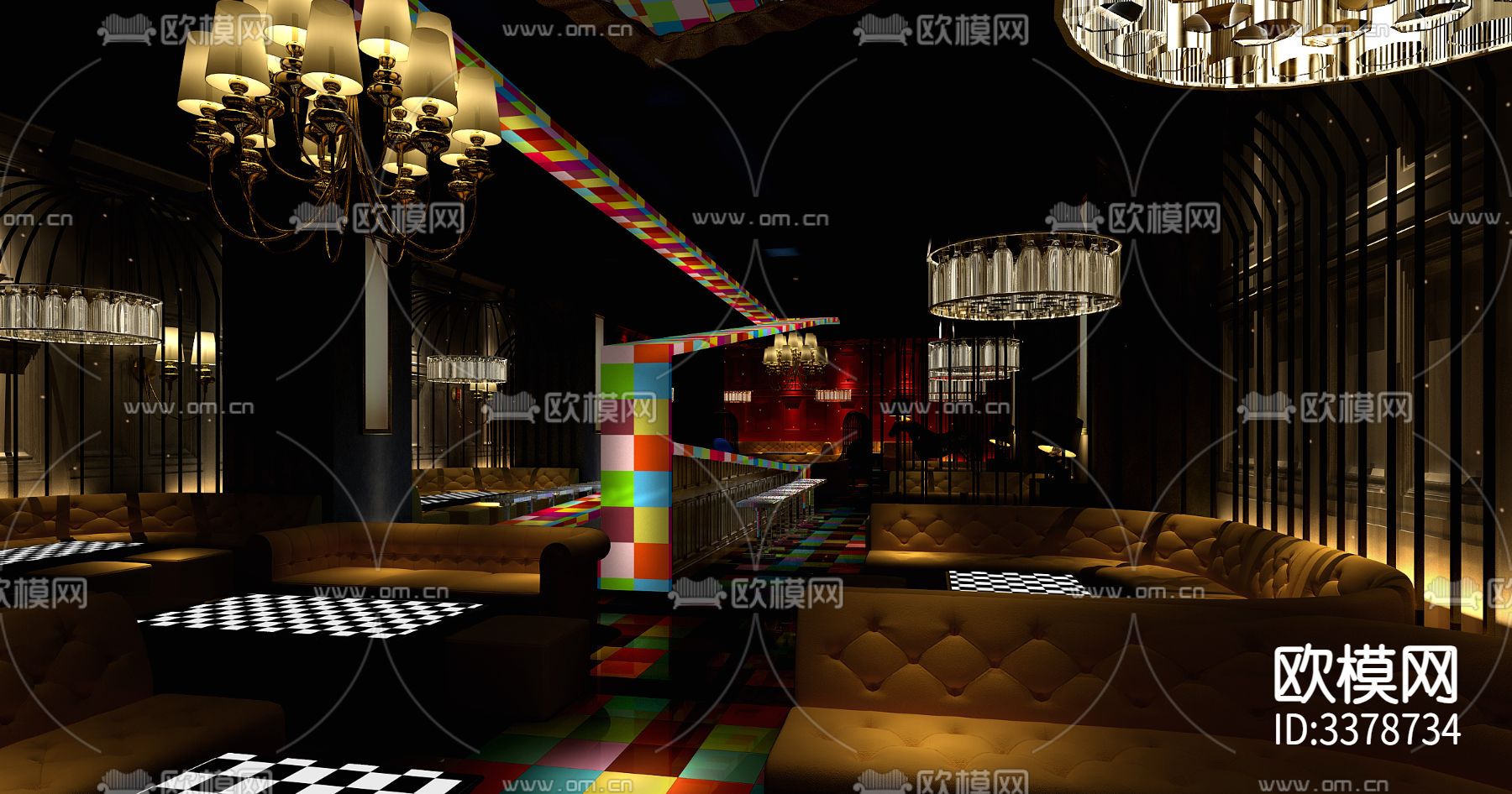 酒吧cad施工图下载（渲染图2）