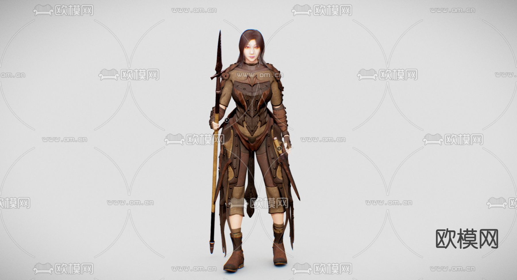 游戏角色 女战士3d模型下载（渲染图1）