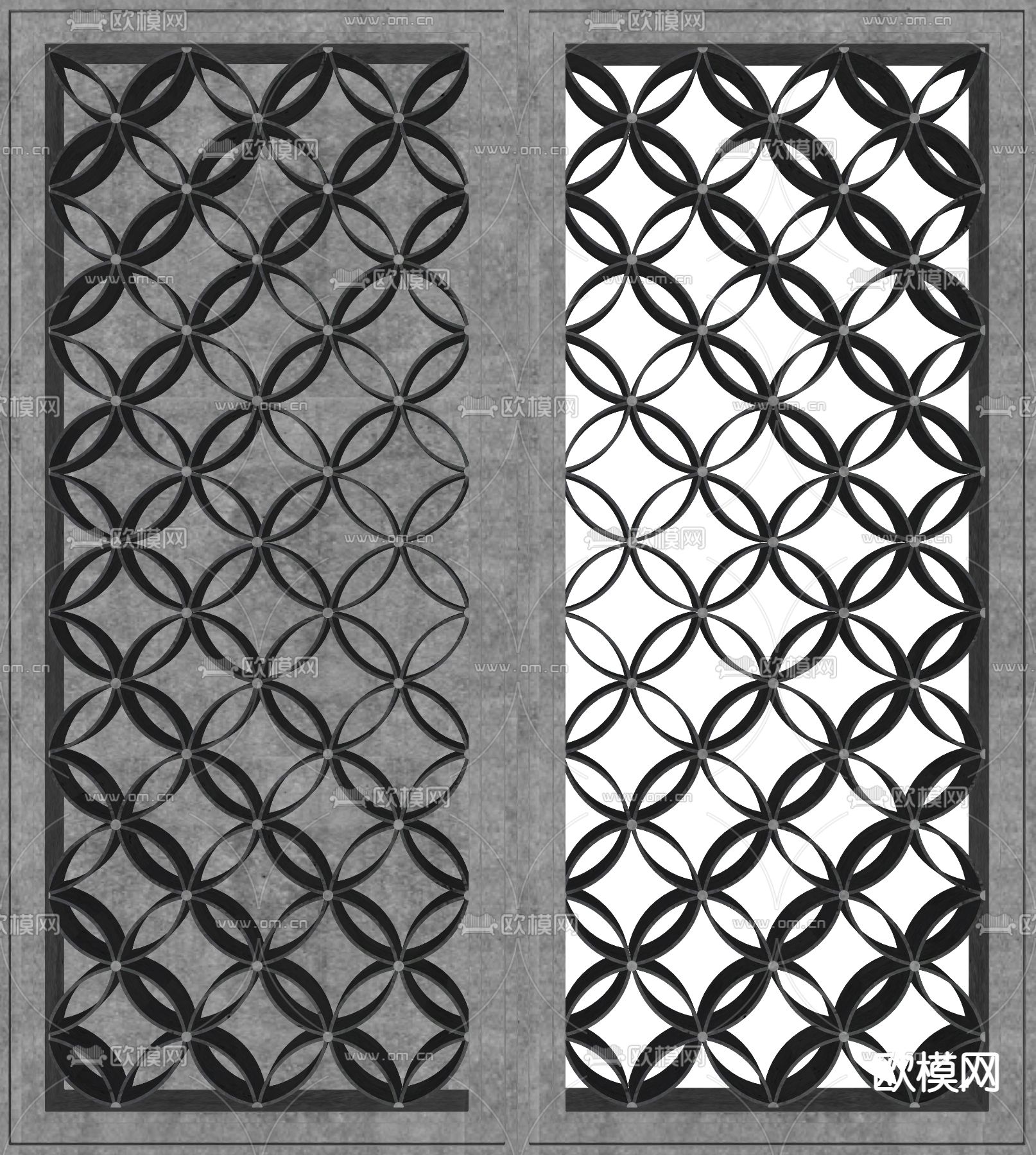 中式雕花 石窗花su模型下载（渲染图1）