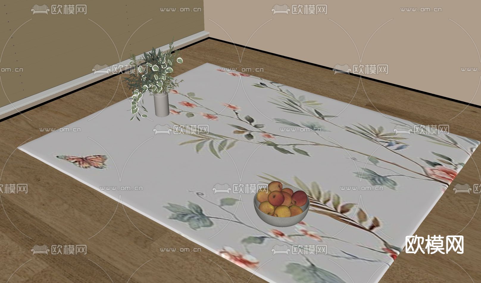 现代地毯su模型下载（渲染图1）