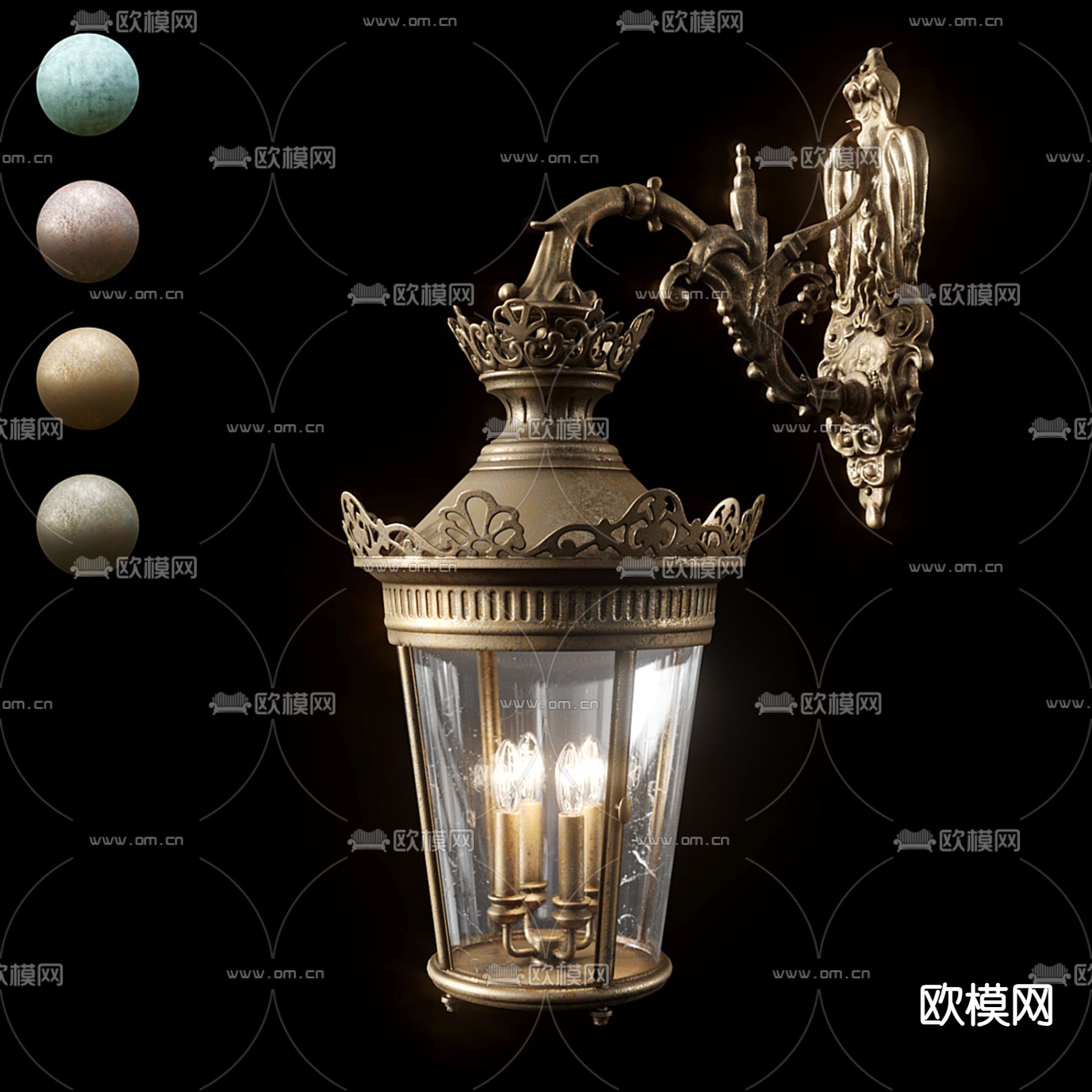 哥伦比亚壁灯 欧式壁灯3d模型下载