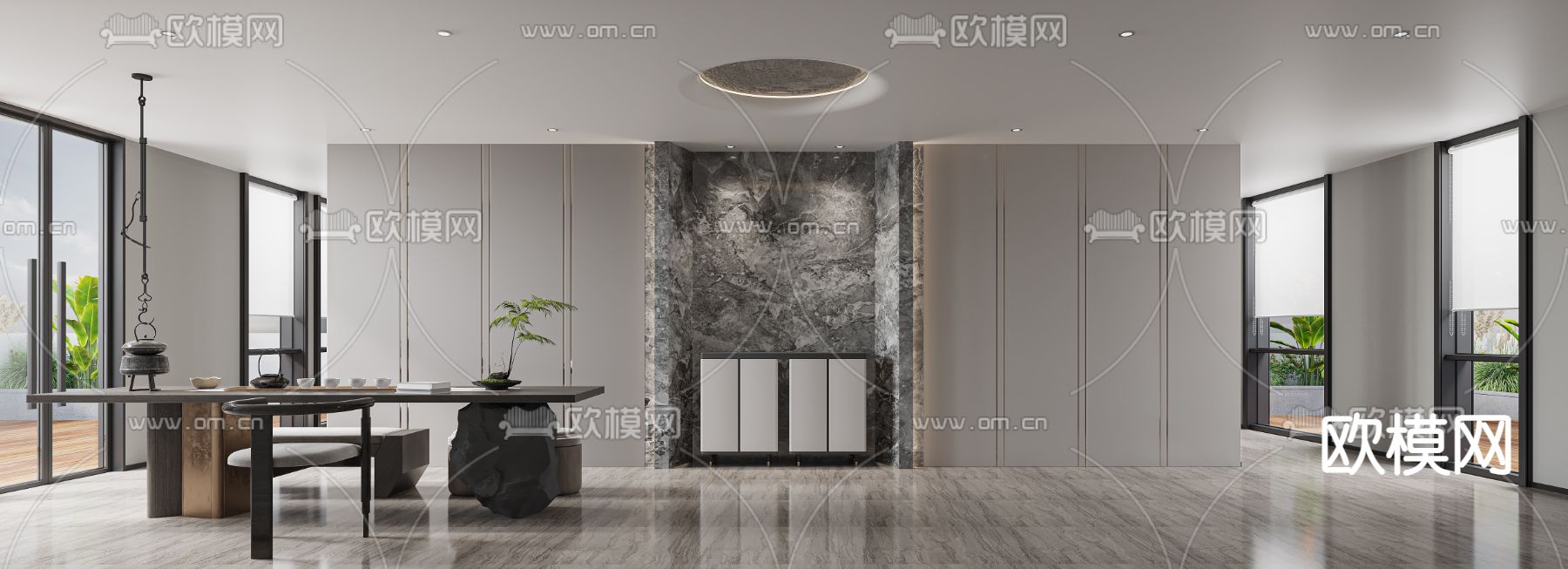 现代会客厅 接待室3d模型下载（渲染图4）