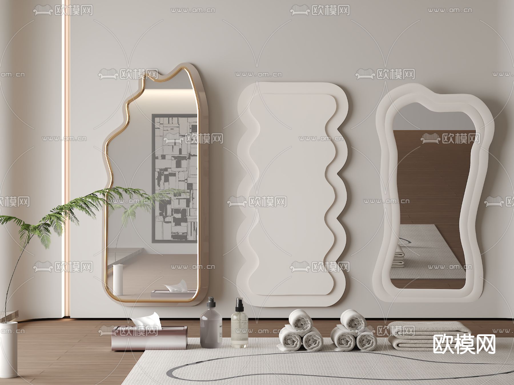 镜子 全身镜 异形镜 卫浴镜3d模型下载