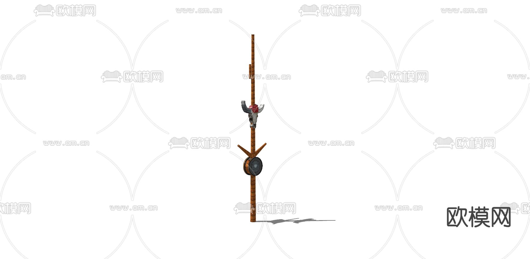 景观柱子su模型下载