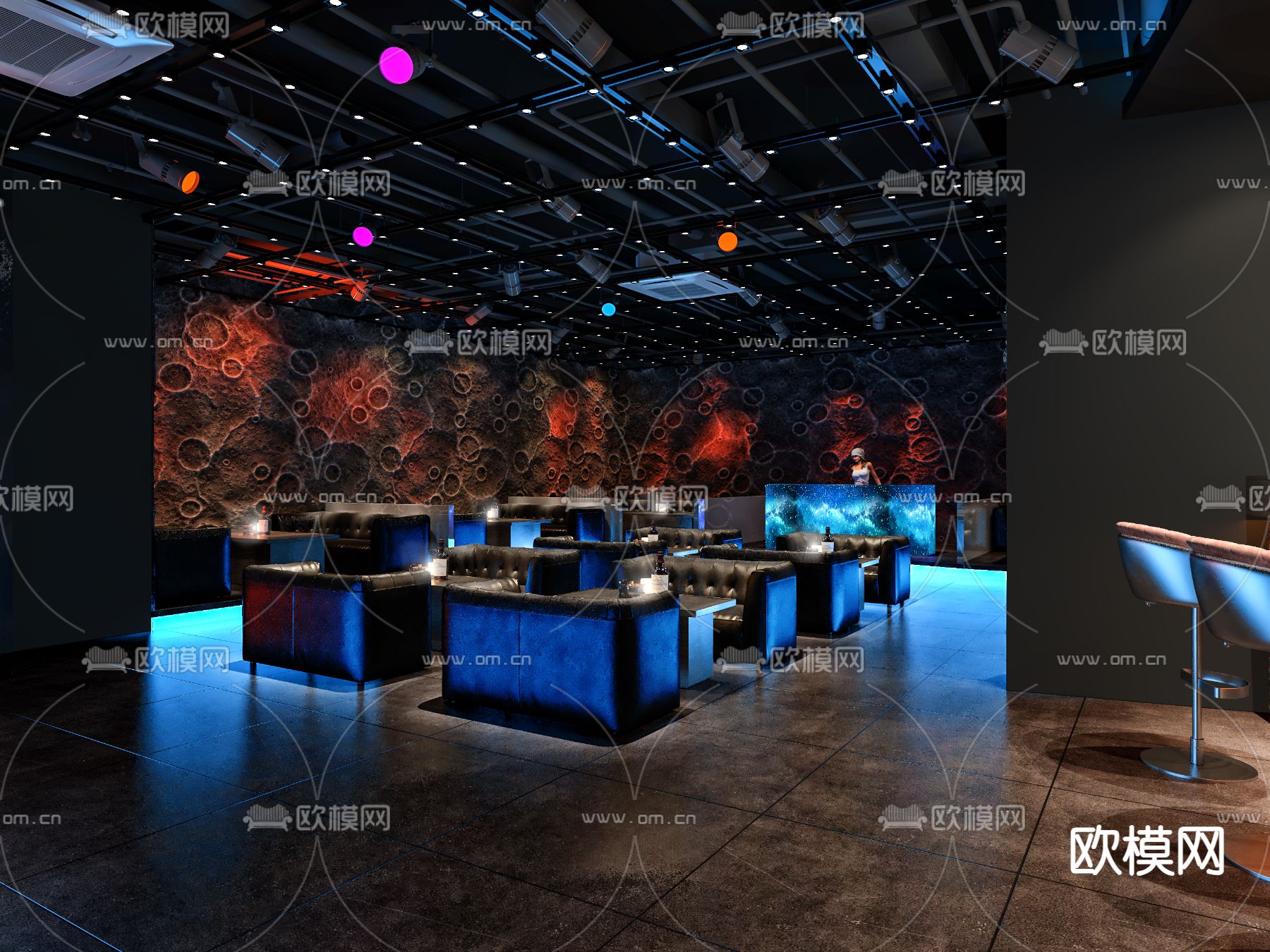 现代酒吧3d模型下载（渲染图3）