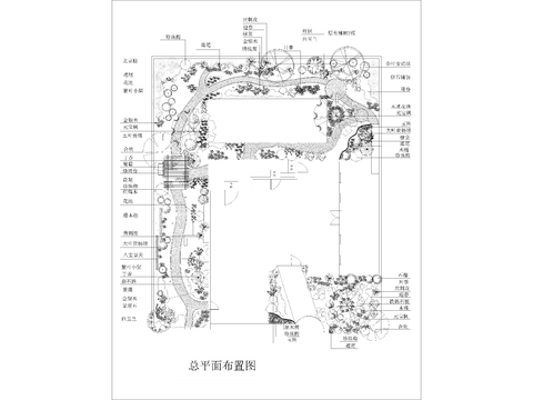  2024精品平面别墅庭院cad施工图 