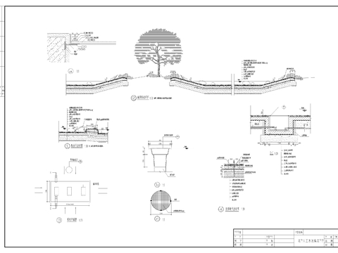  人工水池cad大样图 