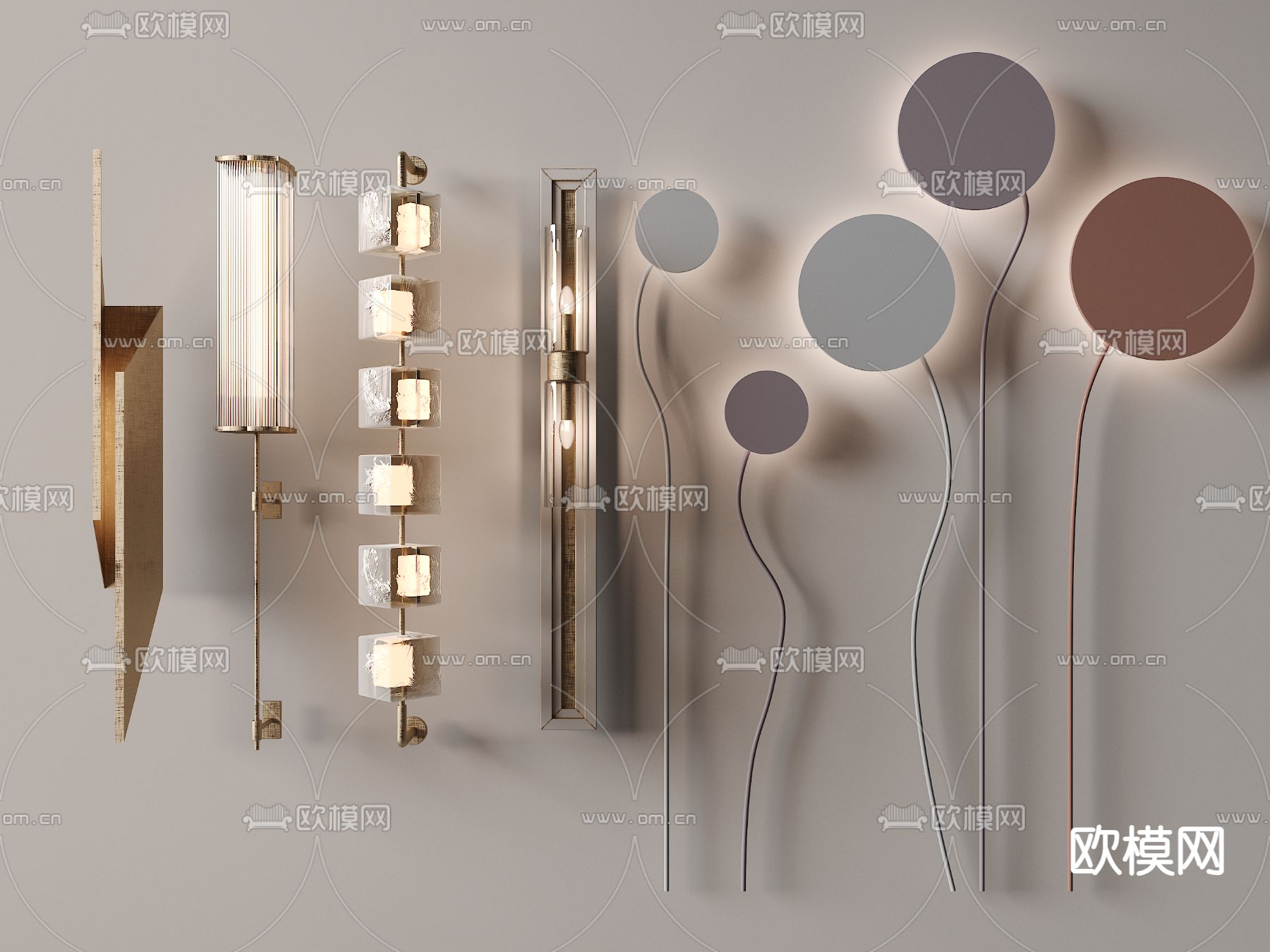轻奢壁灯3d模型下载