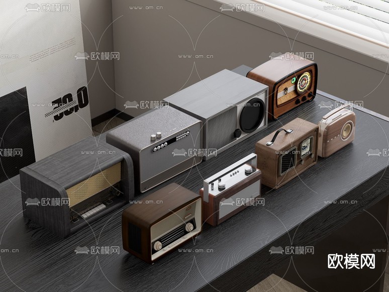 复古音响 老式收音机3d模型下载