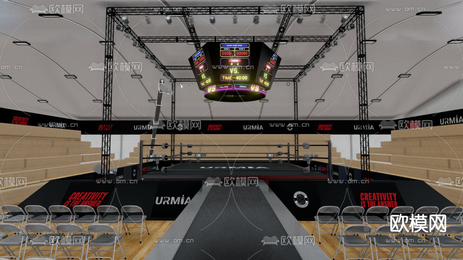 现代体育馆 拳击馆3d模型下载
