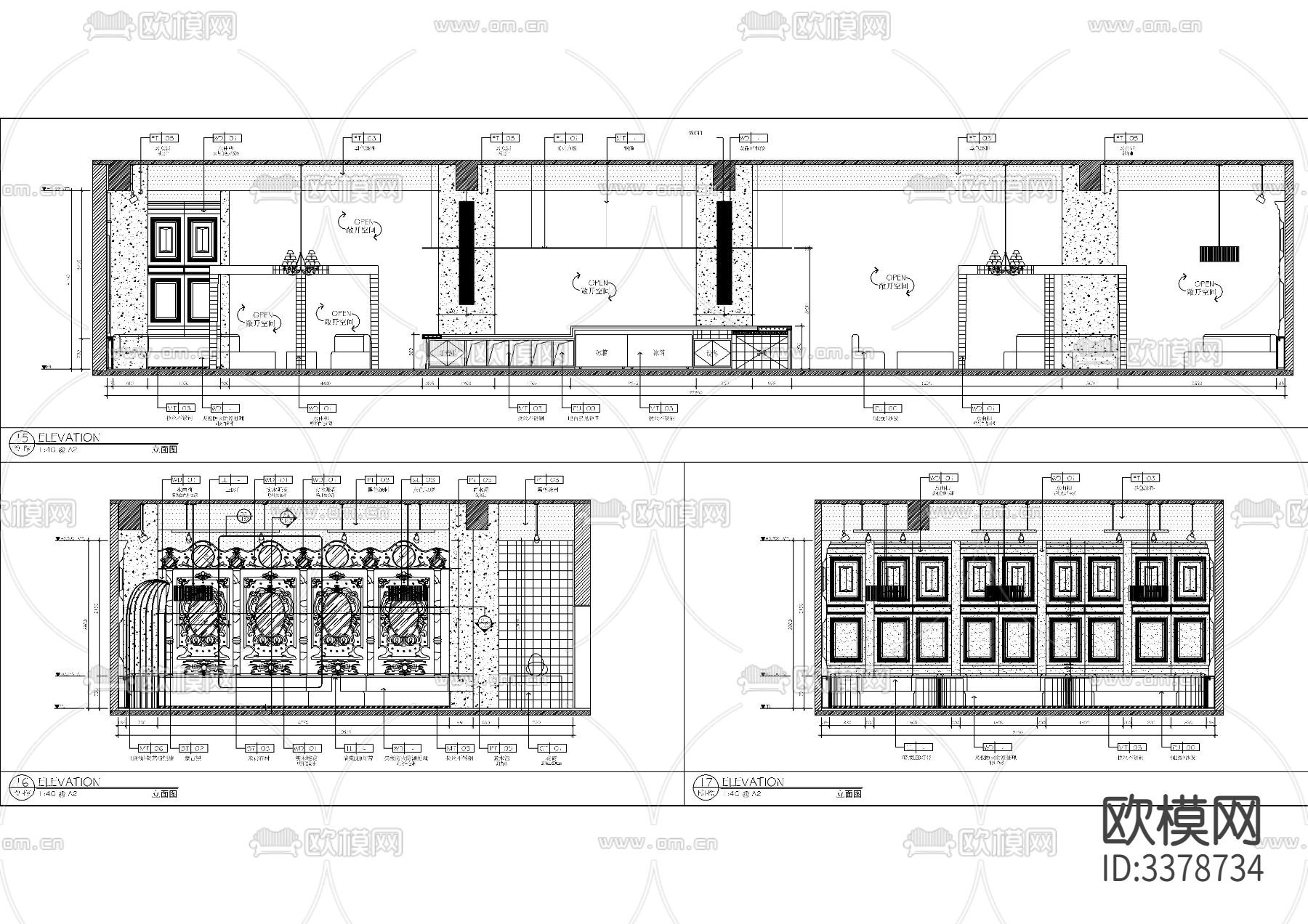 酒吧cad施工图下载（渲染图7）