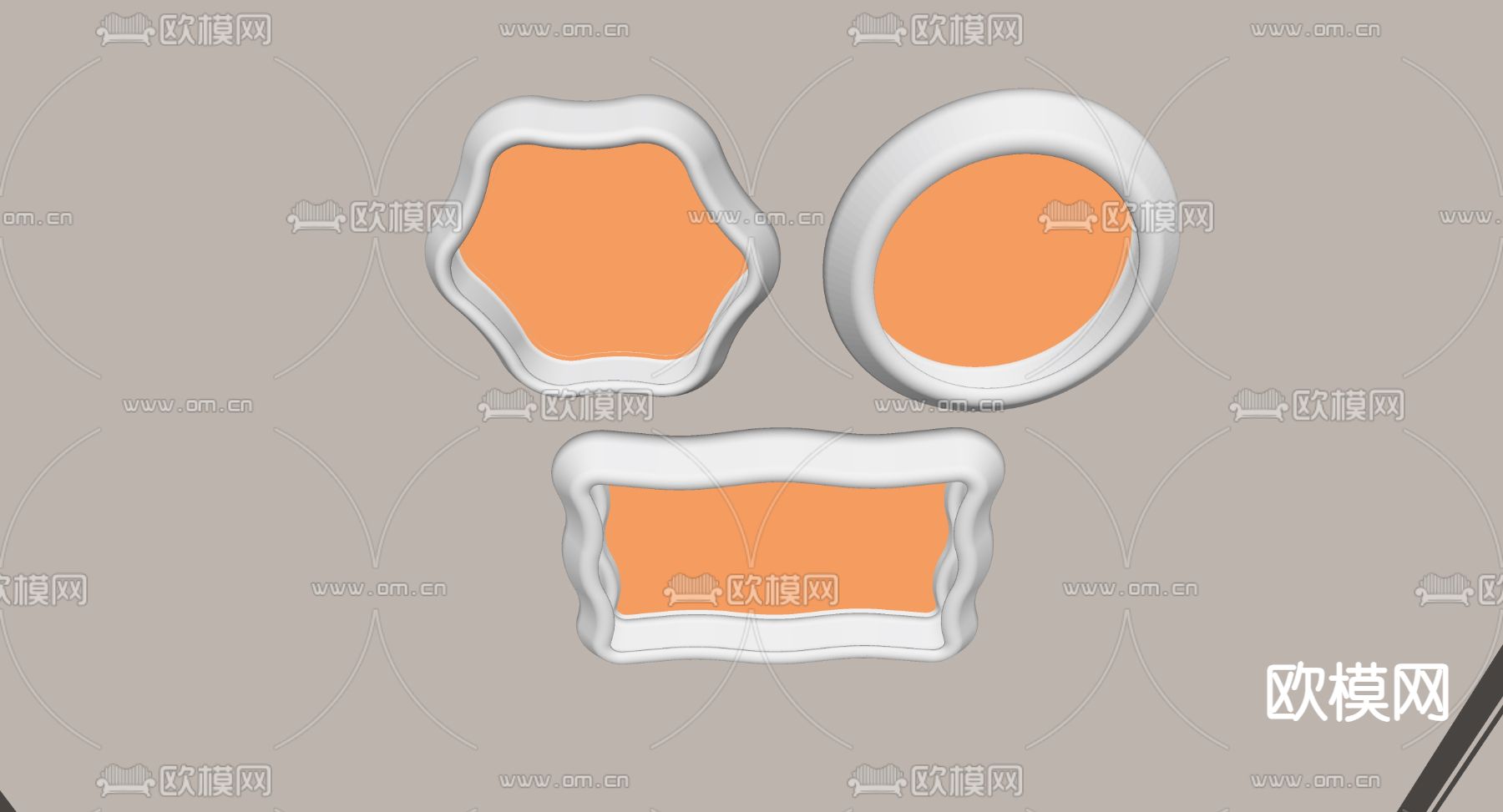 吸顶灯 几何形吸顶灯su模型下载（渲染图1）