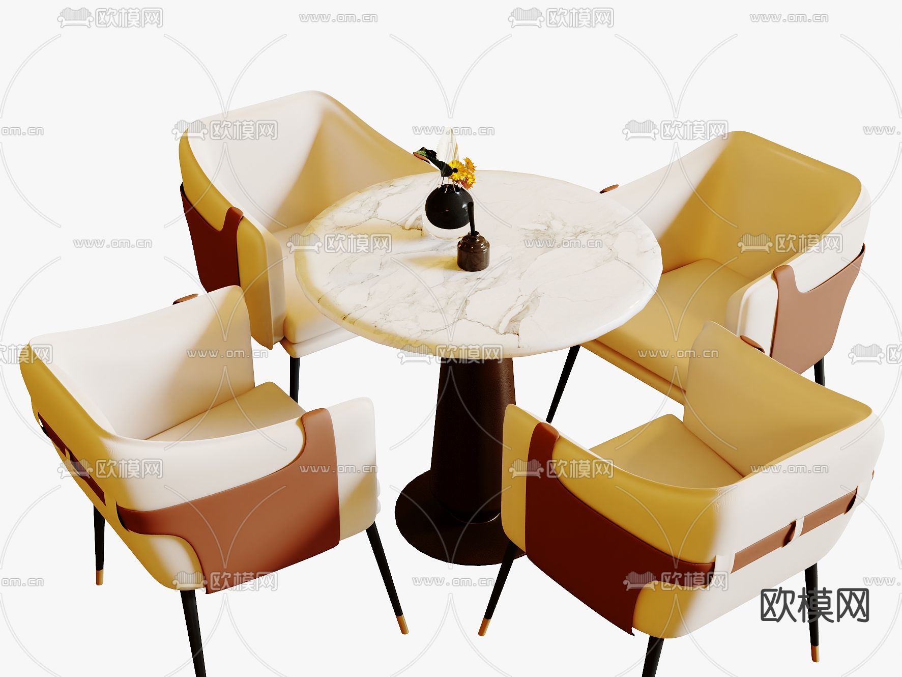 现代洽谈桌 休闲桌椅3d模型下载
