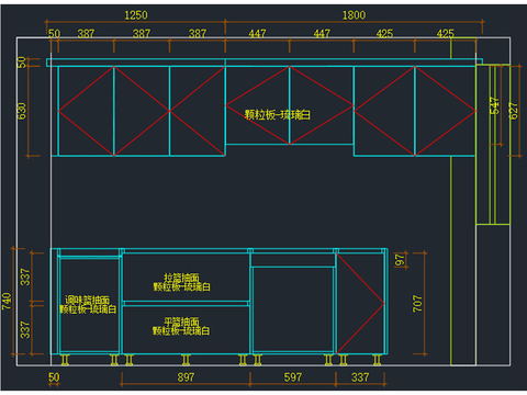  橱柜餐边柜安装cad大样图 