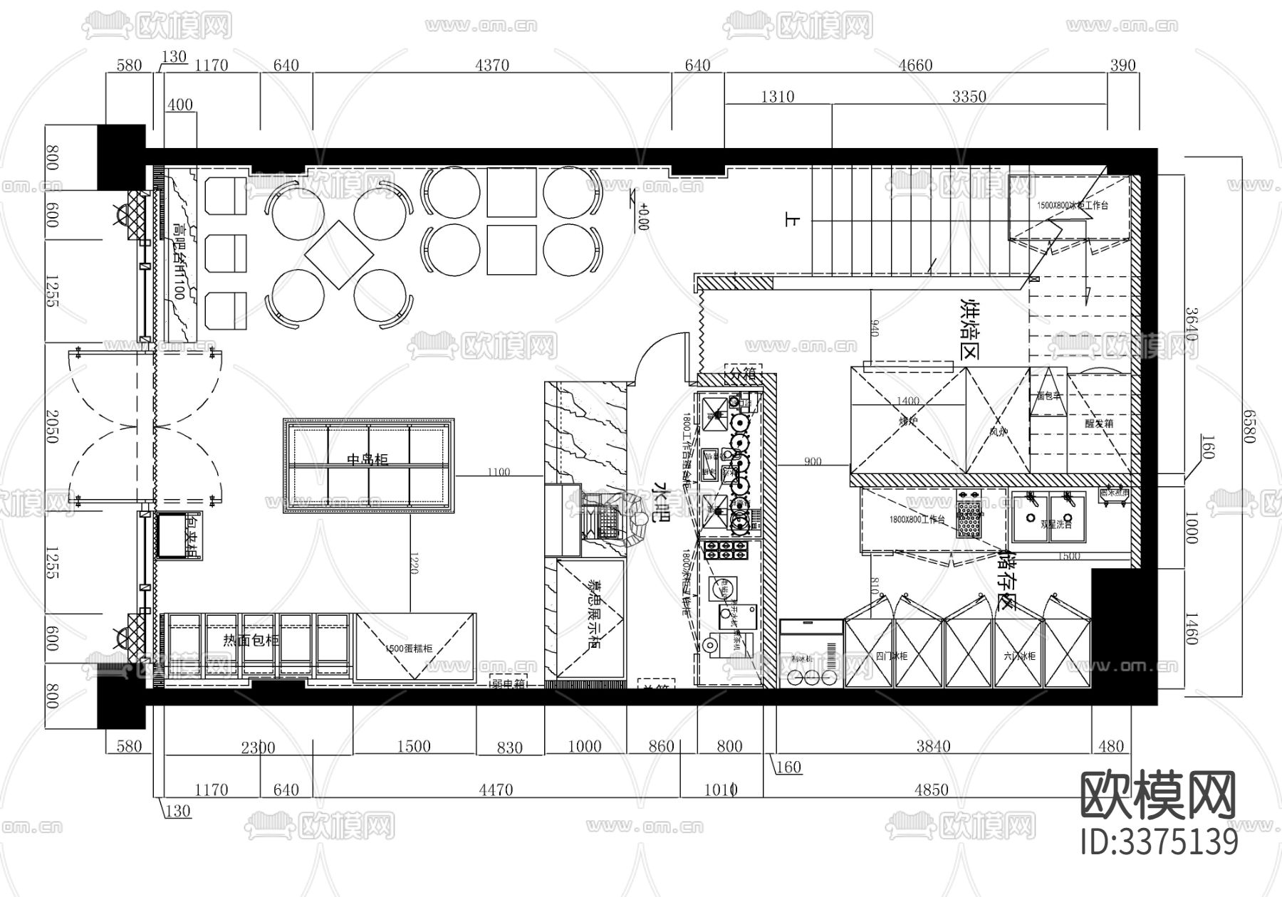 烘焙面包店CAD图库下载（渲染图6）