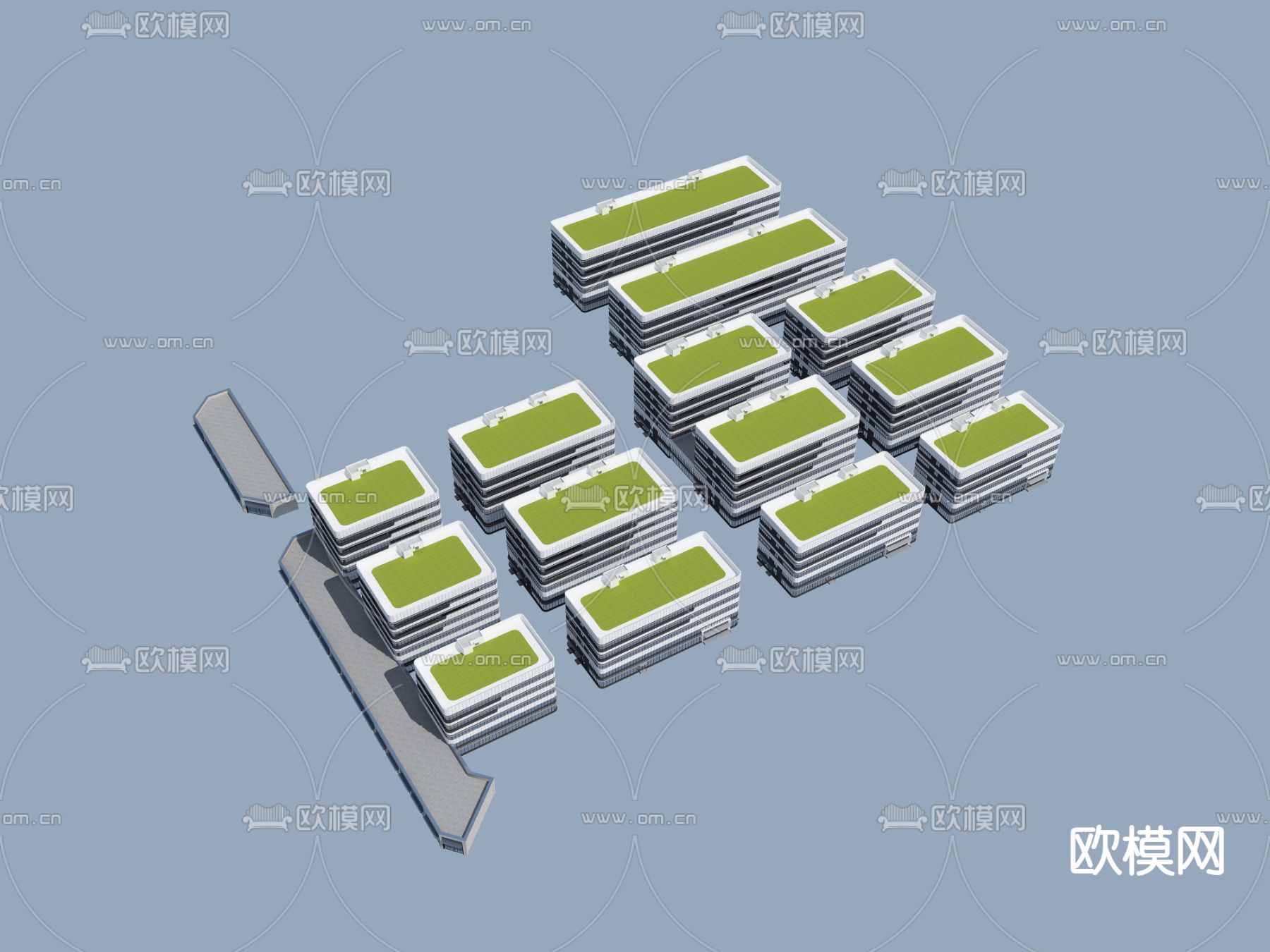 厂房鸟瞰3d模型下载