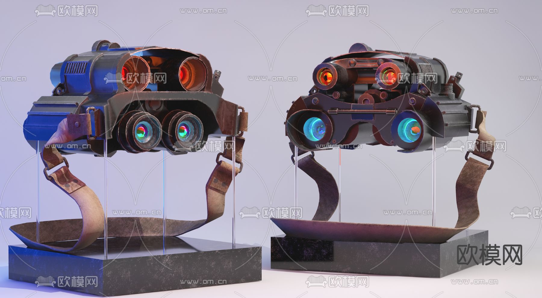 工业风望远镜3d模型下载（渲染图1）