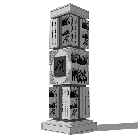  景观柱子su模型 