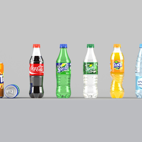  饮料 冷饮 可乐 雪碧 芬达su模型 