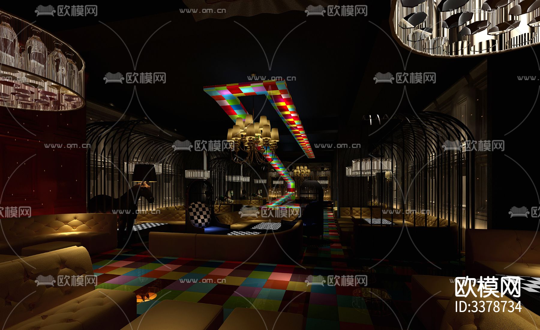 酒吧cad施工图下载（渲染图3）