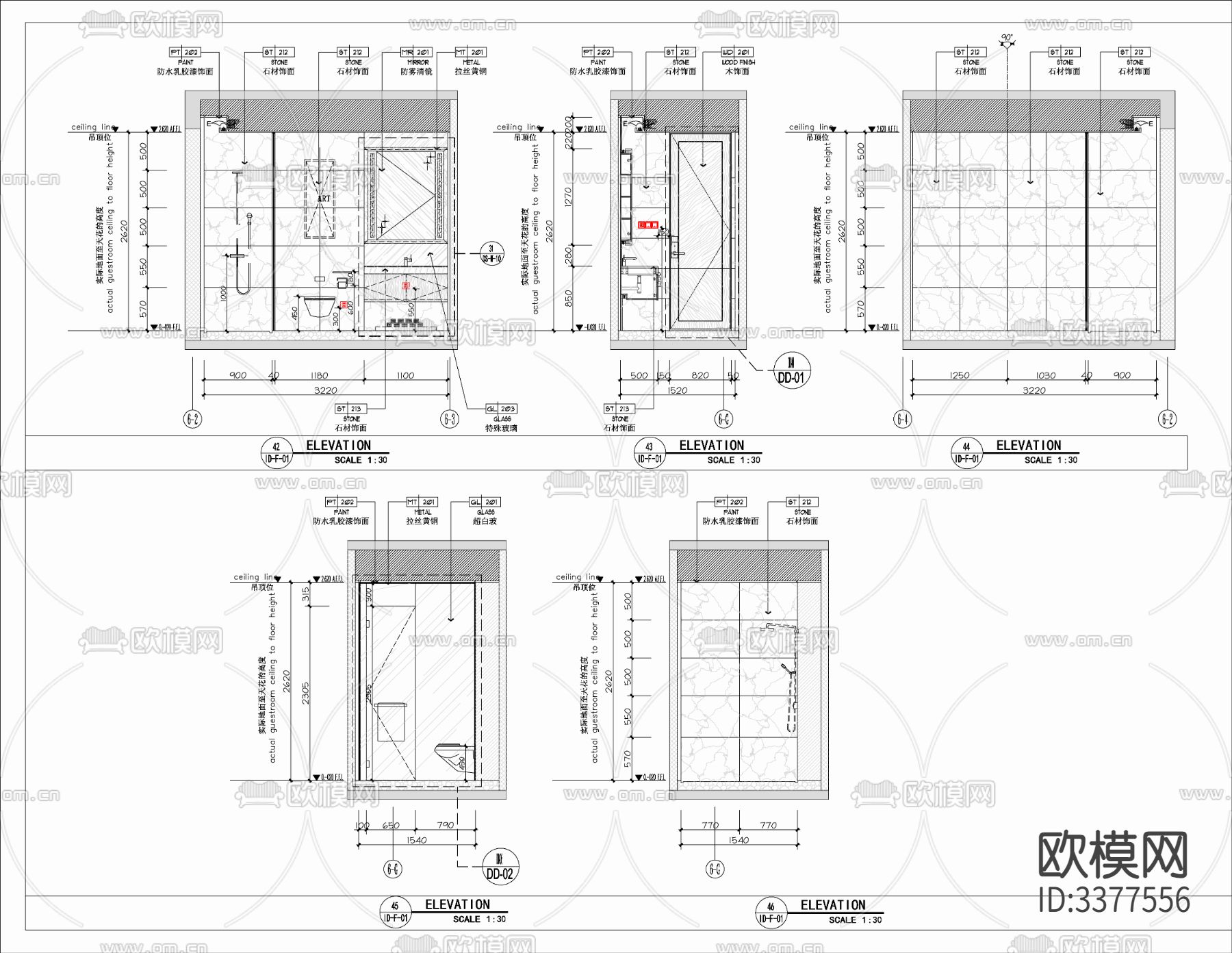家装水电cad施工图下载（渲染图3）