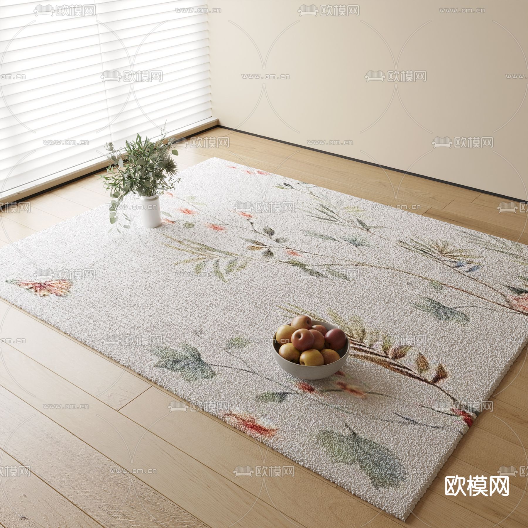 现代地毯su模型下载（渲染图2）