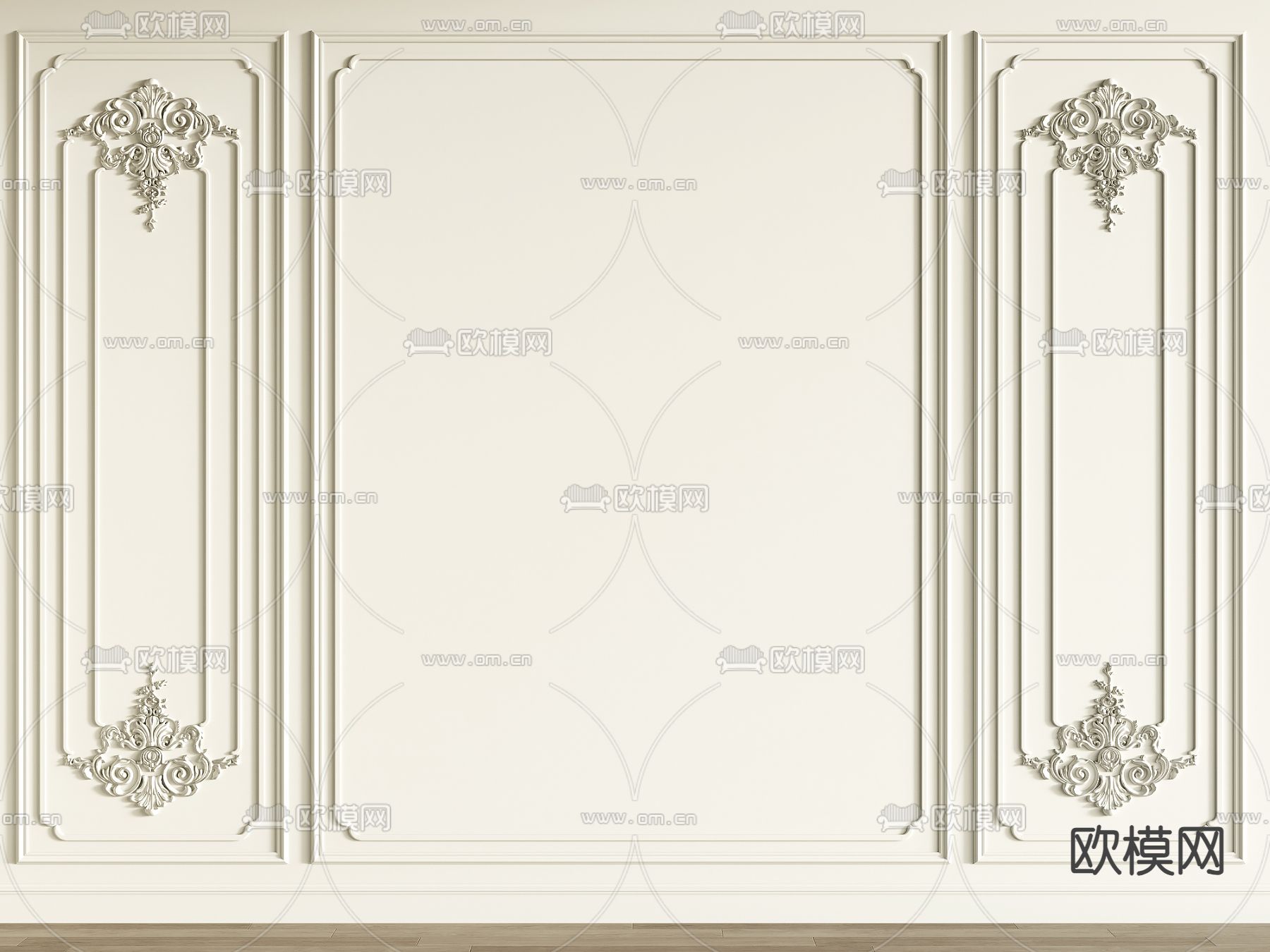 欧式护墙板 雕花线条3d模型下载