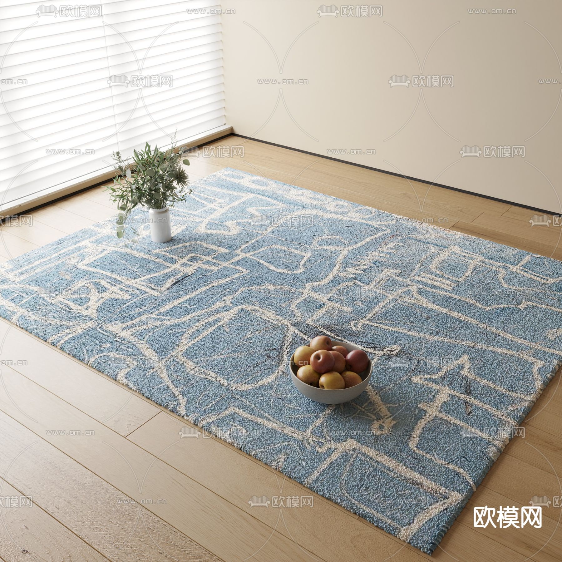 现代地毯su模型下载（渲染图2）