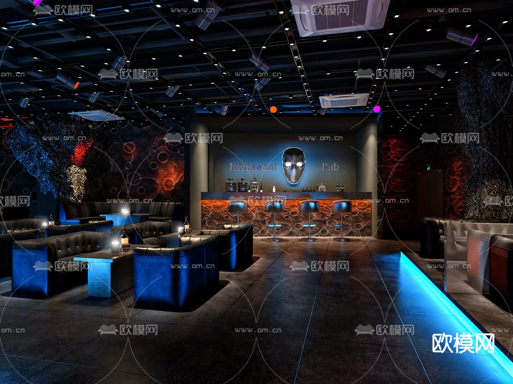 现代酒吧3d模型下载（渲染图4）