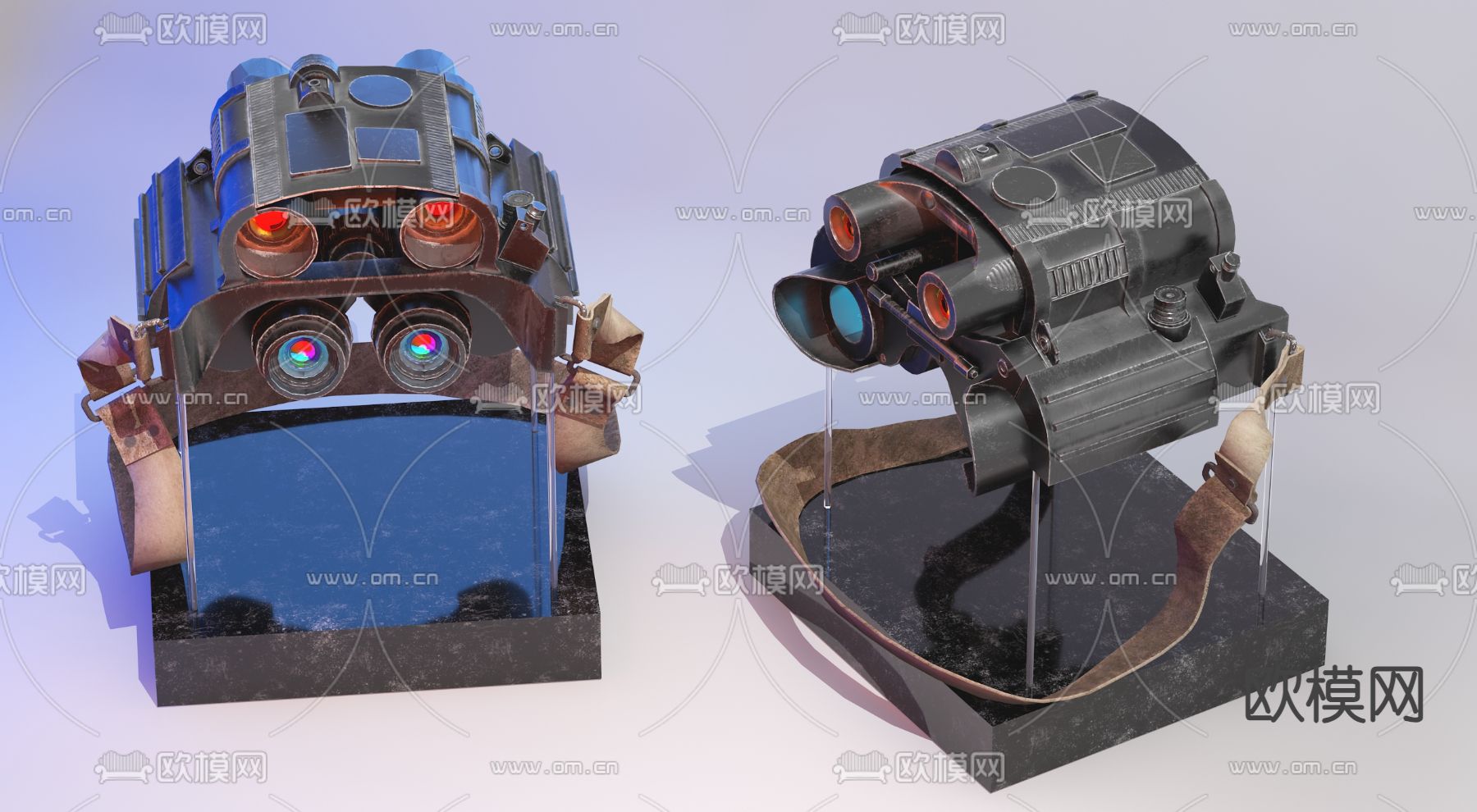 工业风望远镜3d模型下载（渲染图2）