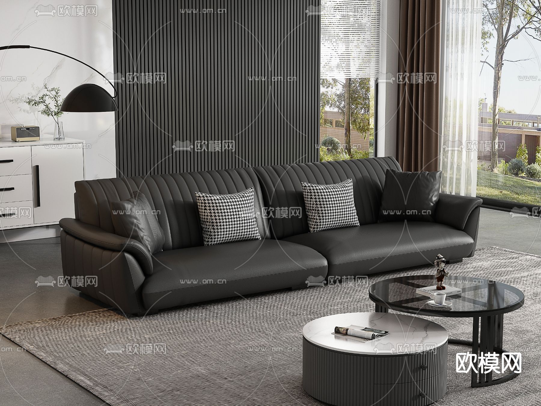 意式沙发 双人沙发3d模型下载