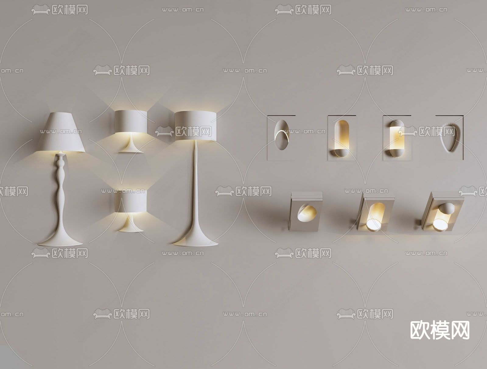 嵌入式壁灯 氛围灯 感应灯3d模型下载