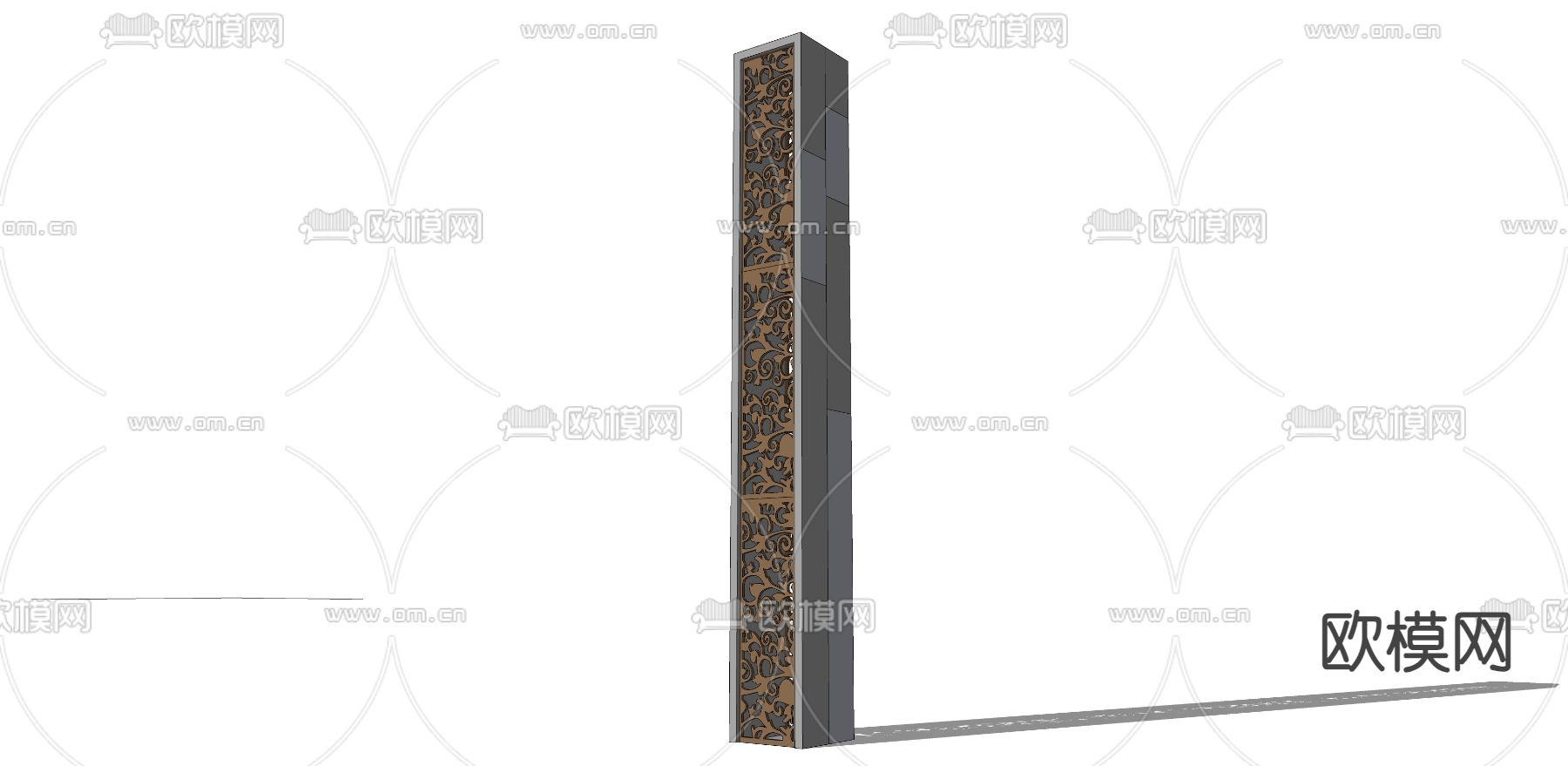 景观柱子su模型下载
