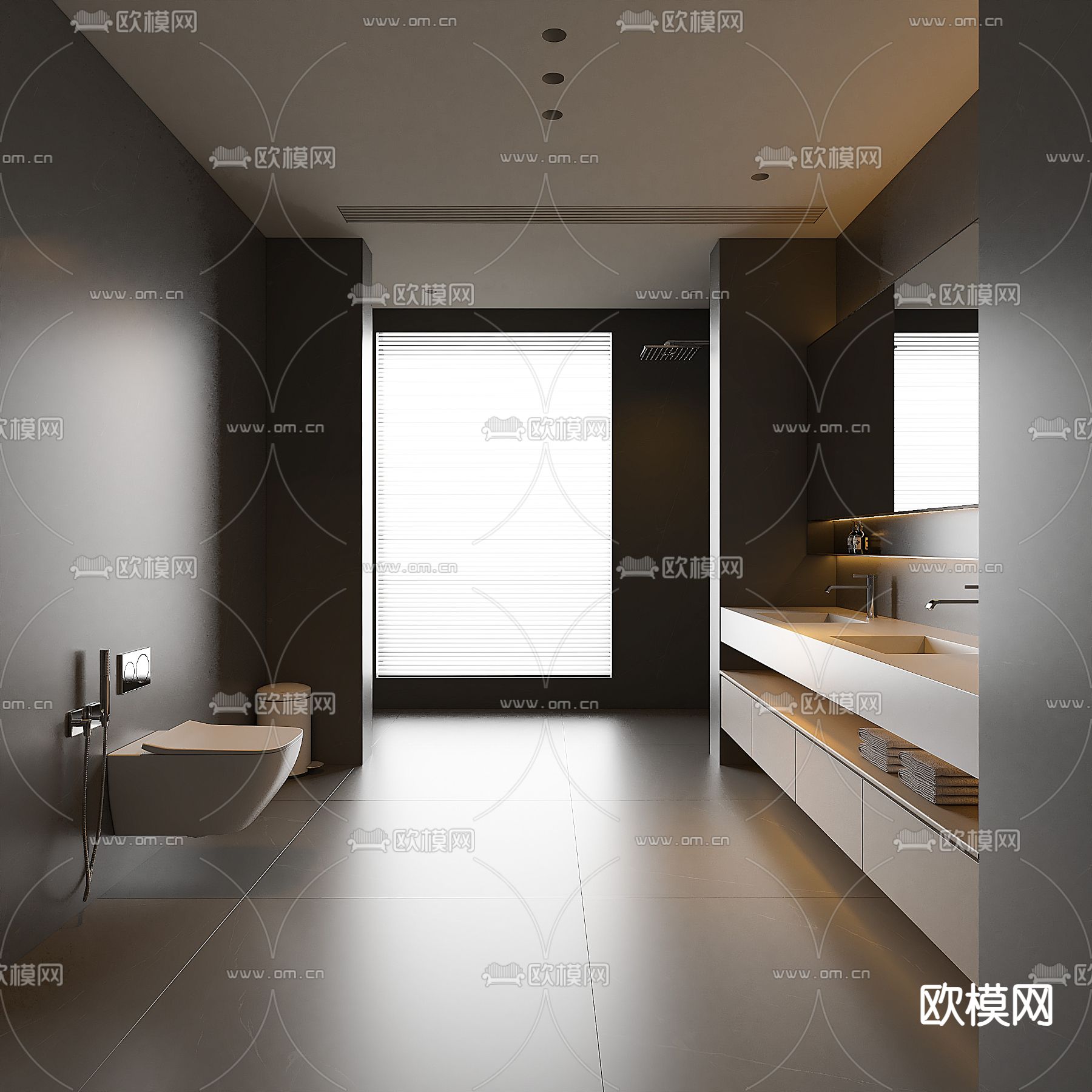 意式卫生间 浴室su模型下载（渲染图2）