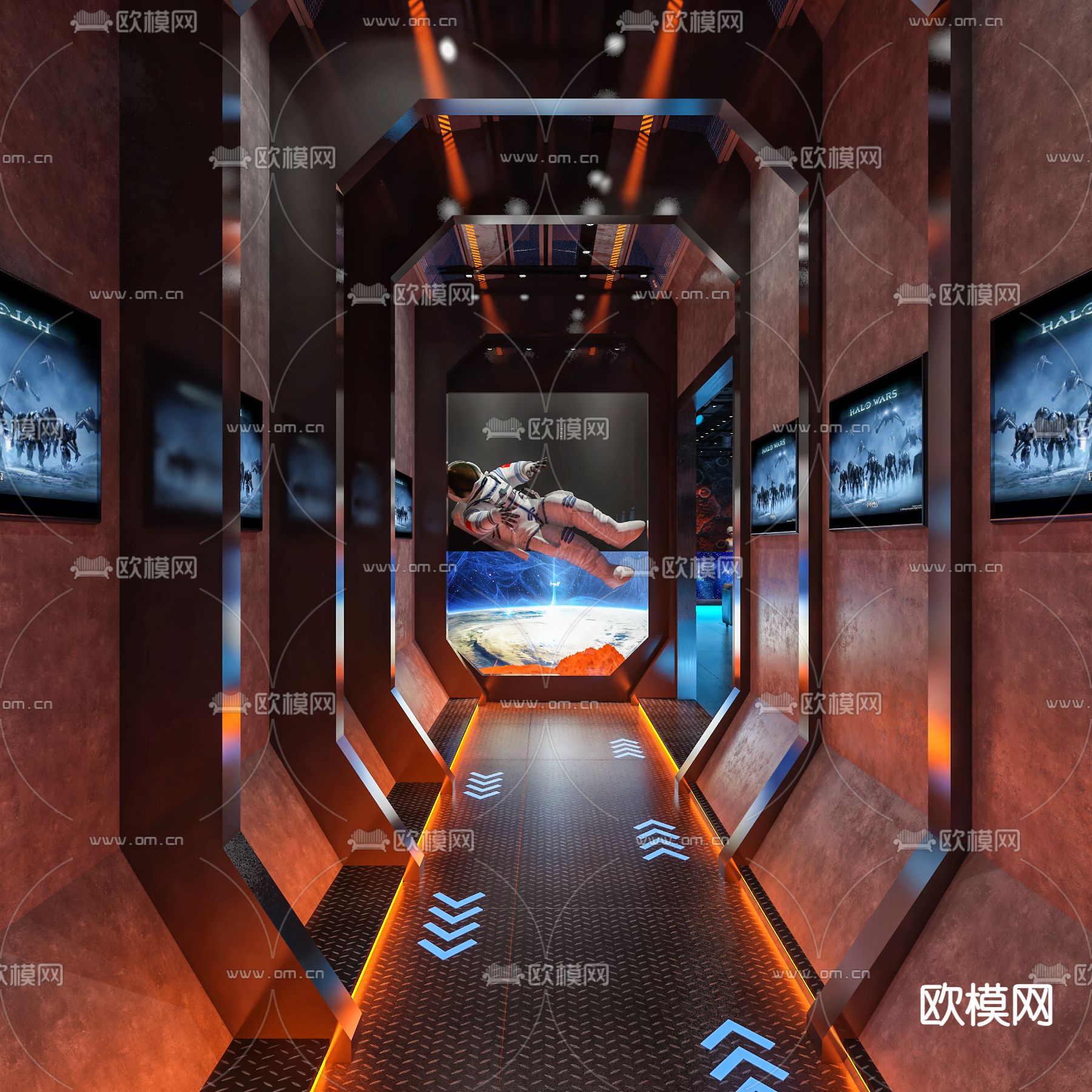 现代酒吧3d模型下载（渲染图2）