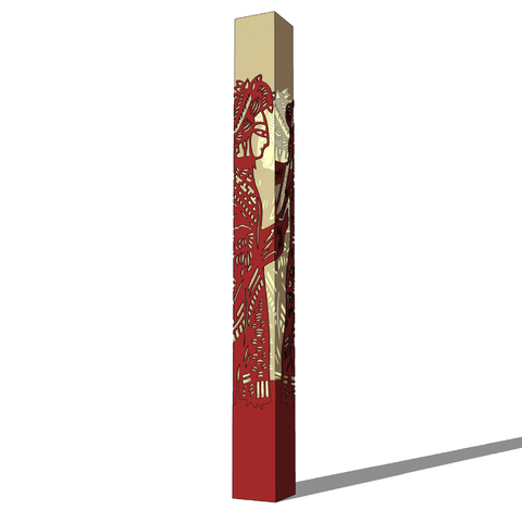  景观柱子su模型 