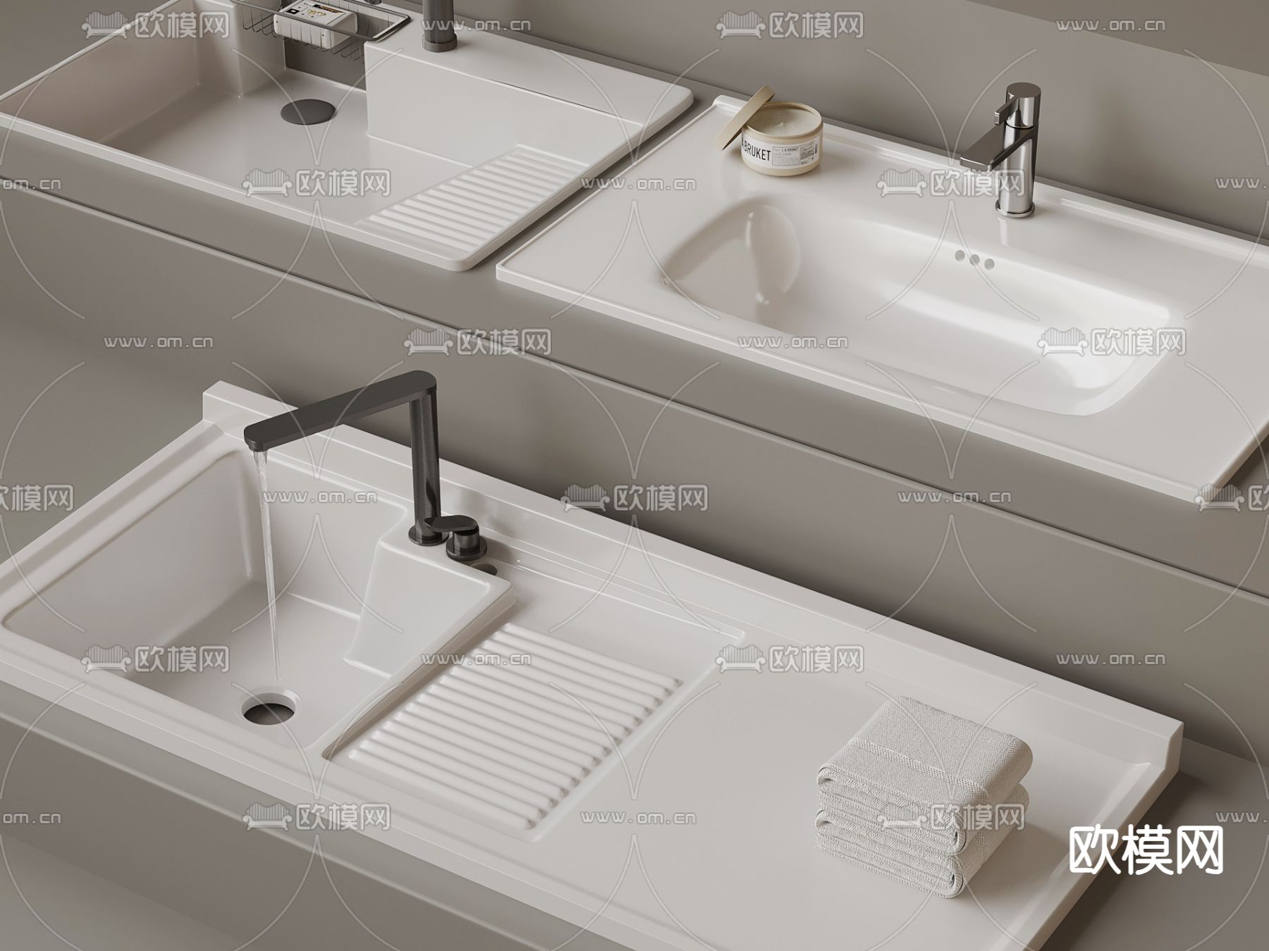 现代洗手台 台上盆 洗手盆3d模型下载