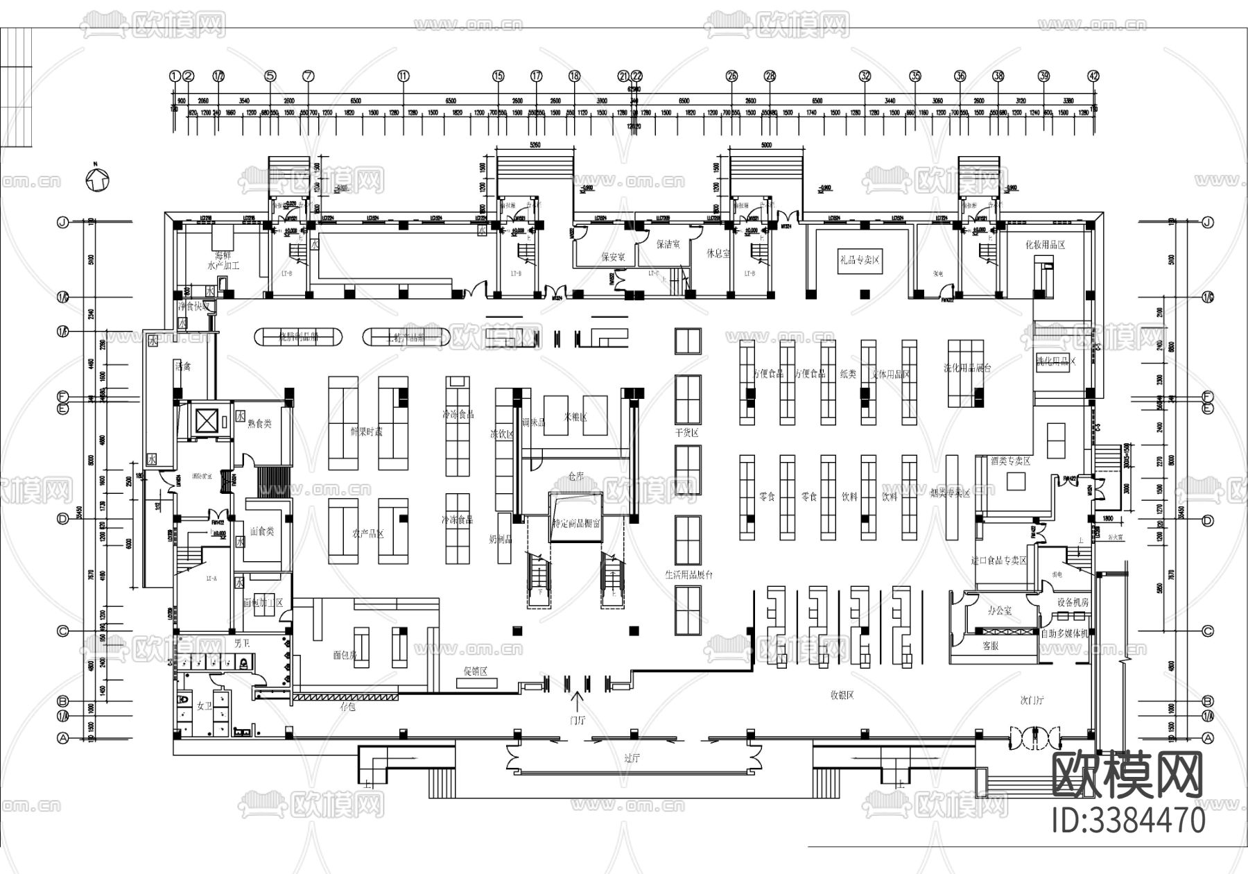 百货商场超市CAD图库下载（渲染图6）