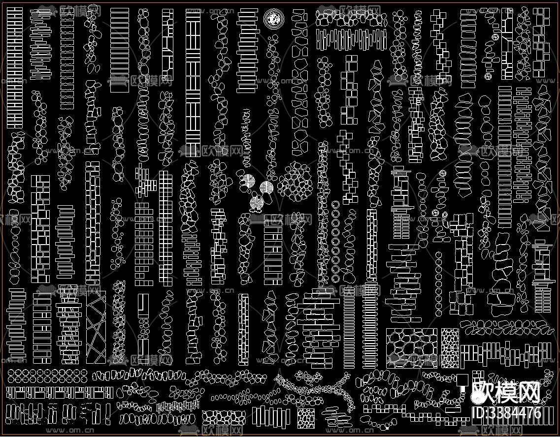 景观汀步路CAD图库下载（渲染图4）